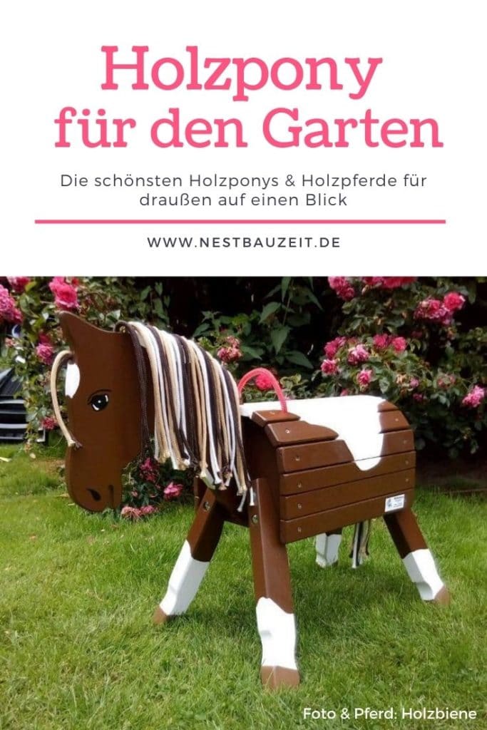 Holzpony für den Garten Pin